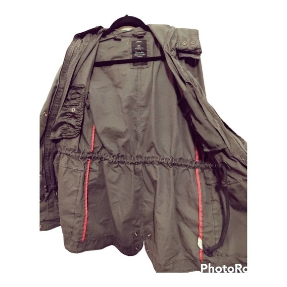 Gap winter coat women's size small military green removable inside vest lining - Picture 9 of 11
